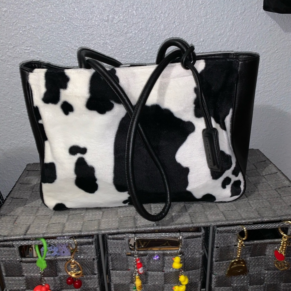 Bueno Vtg. Black and White Cow Print Women's Bag